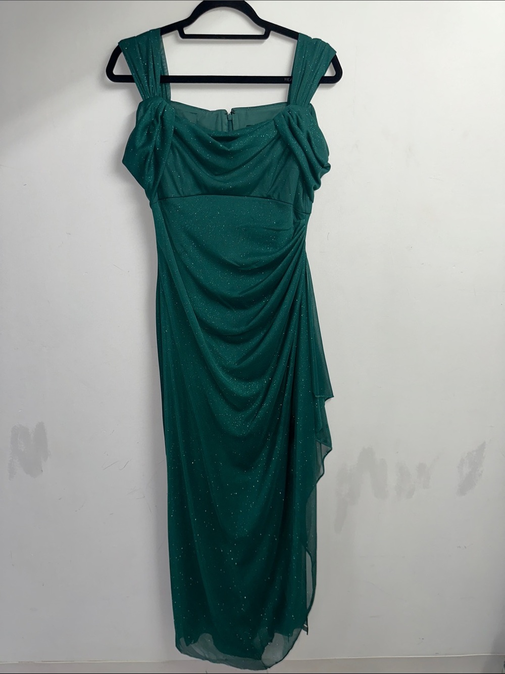 Alex Evenings Teal Green Sparkle Midi Dress